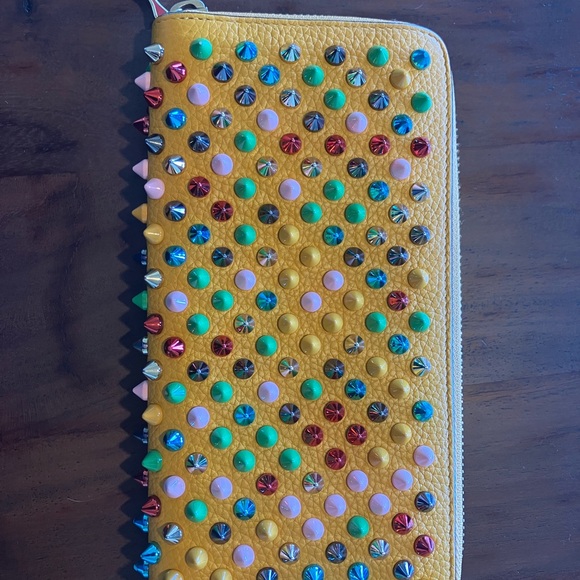 Christian Louboutin Yellow Studded Wallet - Picture 8 of 9
